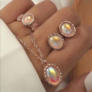 NWT•OPHELIA OPAL & ROSE GOLD 5-PIECE JEWELRY SET•